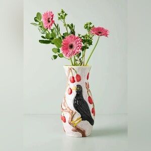 Anthropologie Nathalie Lete Blackbird Cherrie Tree Vase